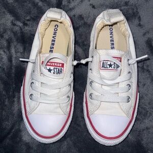 Converse Shoreline Slip On White Canvas Sneakers Youth Size 13.5